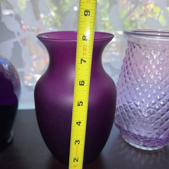 Frosted, deep purple vase 8” - Picture 15 of 16